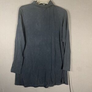 EILEEN FISHER Top M Stretch Tencel Jersey Turtleneck Long Sleeve Pullover Gray